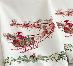 Evergreen Santa Hand Towels - Set of 2