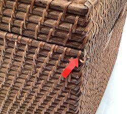 Open Box: Tava Handwoven Lidded Basket, Large (21.75"W x 12"H) - Honey
