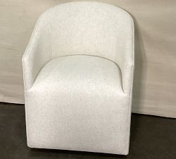 Open Box: Baldwin Fully Upholstered Barrel Back Dining Armchair - Performance Boucle Oatmeal