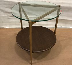 Open Box: Frog Drum Metal Outdoor Side Table, Wide (25"Dia) - Bronze
