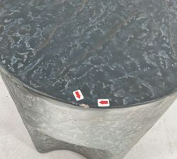 Open Box: Lagos Round Concrete Outdoor Side Table (14") - Charcoal