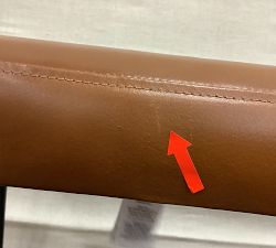 Open Box: Maison Leather Entry Shoe Bench (28") - Saddle Tan, Bronze