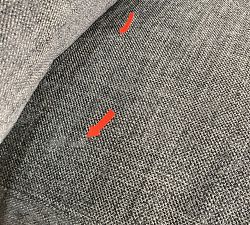 Open Box: PB Comfort Modern Square Arm Right Sofa, Down Blend Fill - Performance Heathered Tweed Indigo, Seadrift