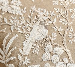 Snowy Cardinal Embroidered Pillow Cover