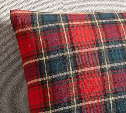 Plaid Velvet Back Lumbar Pillow Cover