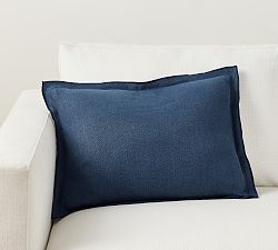 Open Box: Galen Linen Lumbar Pillow Cover (14"H x 20"W) - Navy