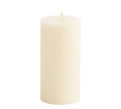 Open Box: Premium Flickering Flameless Wax Pillar Candle (3"W x 6"H) - Ivory