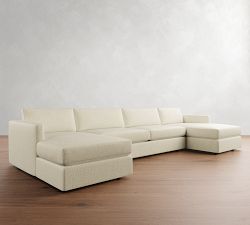 Carmel Slim Arm Double Chaise Sectional (139"&ndash;171")