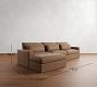 Westwood Square Arm Deep Seat Leather Modular Chaise Sectional (142")