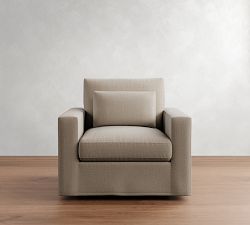 Westwood Square Arm Deep Seat Slipcovered Swivel Chair