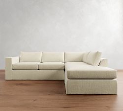 Carmel Wide Arm Slipcovered Return Bumper Sectional (113"&ndash;125")
