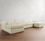Carmel Wide Arm Wood Base Double Chaise Sectional (144"&ndash;176")