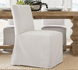 Classic Long Slipcovered Dining Chair