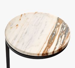 Delaney Round Marble C-Table (10")