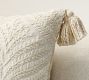 Fern Embroidered Tassel Pillow Cover