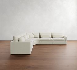 Westwood Slim Arm Deep Seat Slipcovered 5-Piece Curved Wedge Sectional (153")