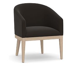 Open Box: Baldwin Upholstered Dining Chair, Seadrift Legs, Performance Everydaylinen™ - Oatmeal