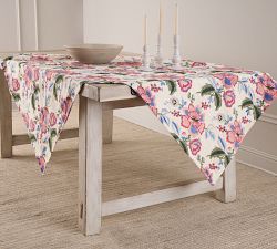 Maddie Oversized Embroidered Floral Table Throw