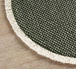Mason Handwoven Cotton Fringe Round Placemats - Set of 4