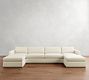 Carmel Slim Arm Wood Base Double Chaise Sectional (139"&ndash;171")