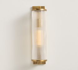 Blaine Ribbed Glass Tube Outdoor Sconce (18")