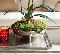 Footed Nickel Decorative Bowl