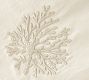 Coral Shimmer Embroidered Cotton Table Throw