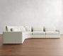 Westwood Slim Arm Deep Seat Slipcovered 4-Piece Curved Wedge Sectional (148")