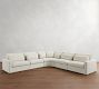 Westwood Square Arm Deep Seat Slipcovered 5-Piece Curved Wedge Sectional (156")