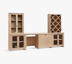 Modern Farmhouse Set with Wine Fridge Cabinet (136")