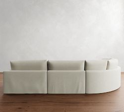 Westwood Square Arm Deep Seat Slipcovered 4-Piece Curved Wedge Sectional (156")