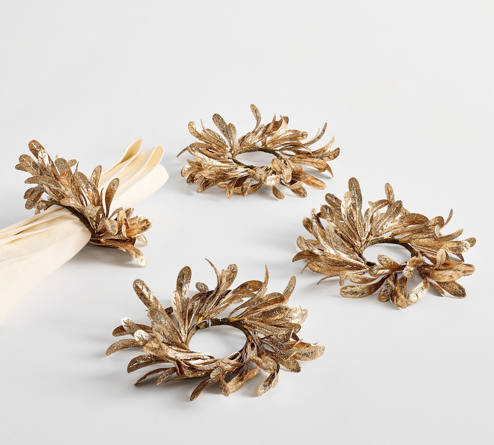 Olive Leaf Napkin Rings - Set of 4