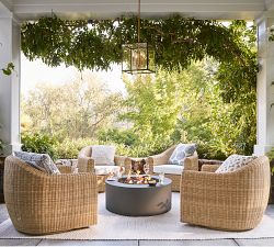 Gideon Wicker Swivel Outdoor Lounge Chair
