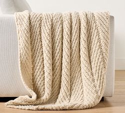 Chevron Knitted Chunky Throw