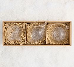 Open Box: Mixed Glass Ornaments Set of 3