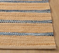 Denim Striped Handwoven Jute Rug