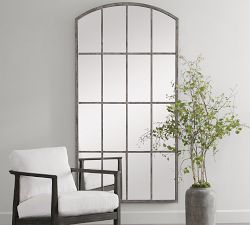 Eva Windowpane Arched Floor Mirror