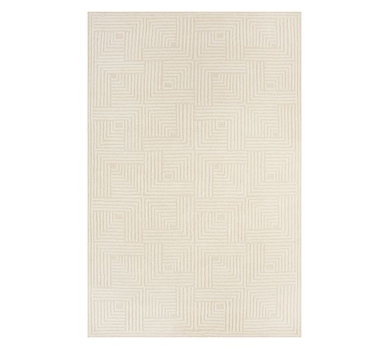 Geo Block Hand-Tufted Wool Rug