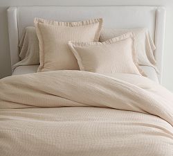 Open Box: European Flax Linen Waffle Duvet, King/Cal. King - Rosewater
