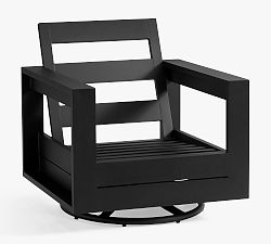 Open Box: Malibu Metal Swivel Outdoor Lounge Chair Frame Only - Black