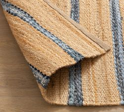 Denim Striped Handwoven Jute Rug