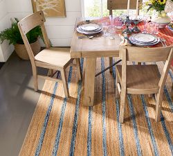 Denim Striped Handwoven Jute Rug