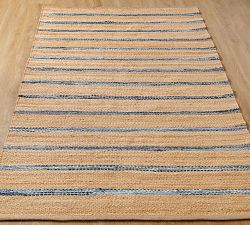 Denim Striped Handwoven Jute Rug