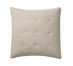 Open Box: Belgian Flax Linen Comforter Sham, Euro Set of 3 - Warm Gray