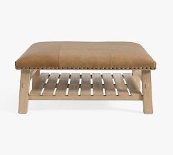 Caden Leather Square Ottoman (42")
