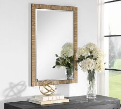 Berskire Faux Rattan Wall Mirror