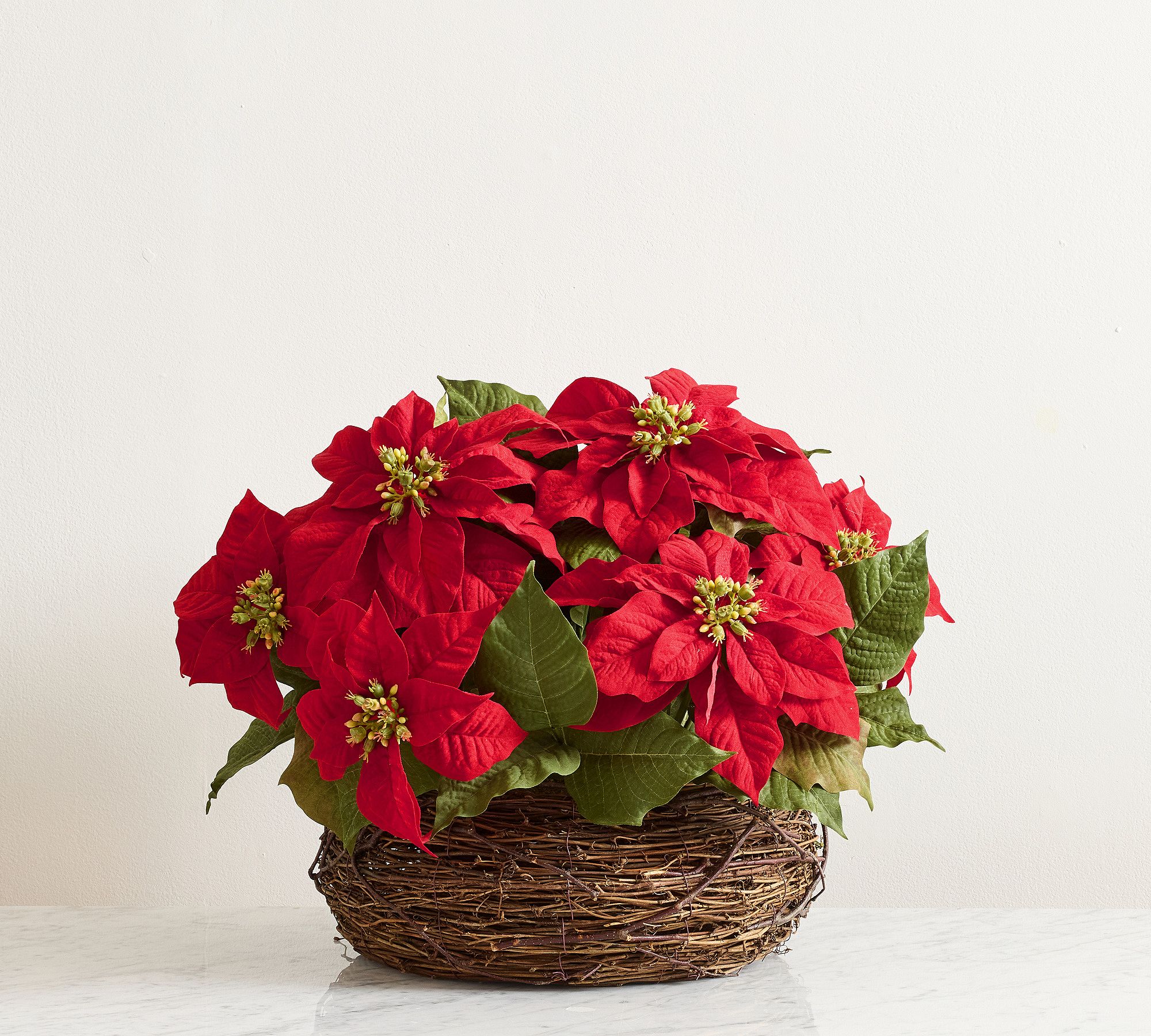 Faux Composed Grapevine Poinsettia