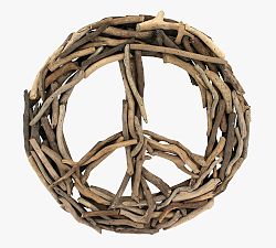 Driftwood Peace Sign Wall Decor