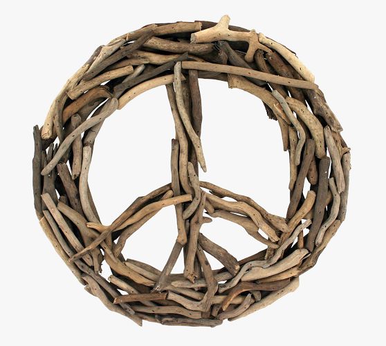 Driftwood Peace Sign Wall Decor