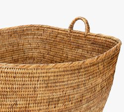 Tava Handwoven Rattan Basket With Hoop Handles